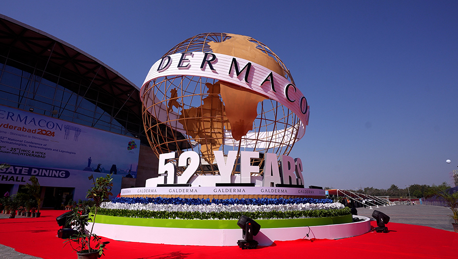 Rotating Globe Installation for Galderma at Dermacon 2024